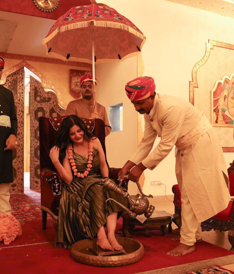 Traditional tilak welcome