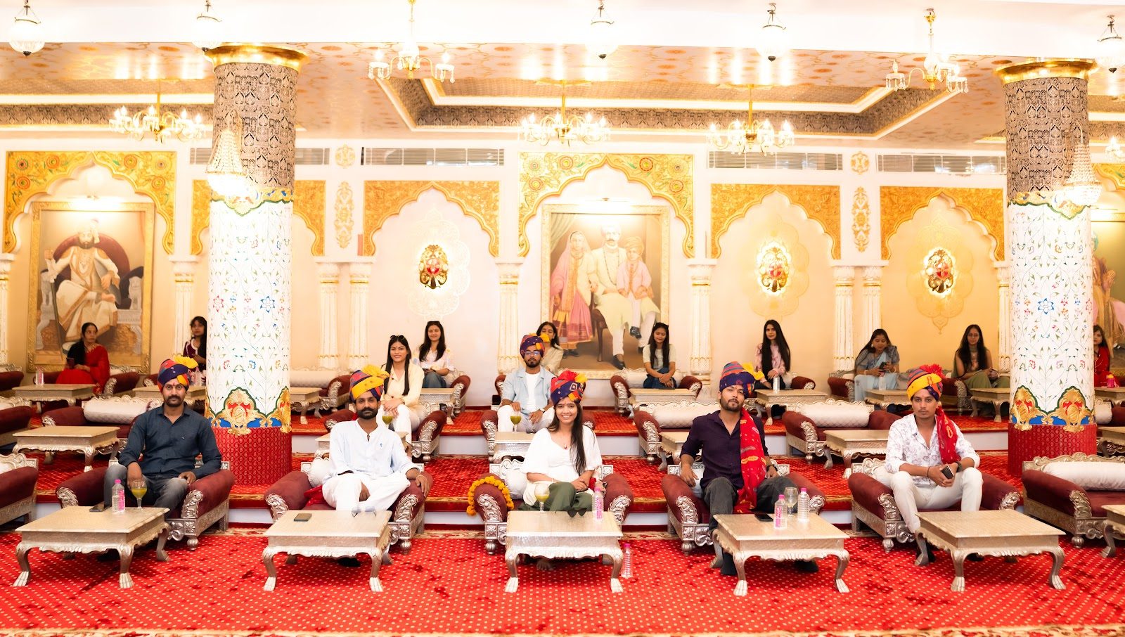 Guests enjoying a festive dinner with folk performance at Virasat Heritage Restaurant